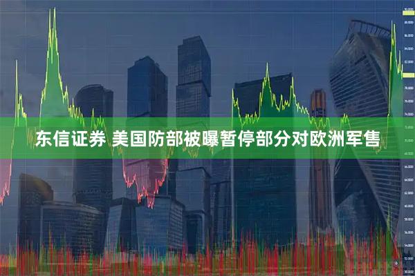 东信证券 美国防部被曝暂停部分对欧洲军售