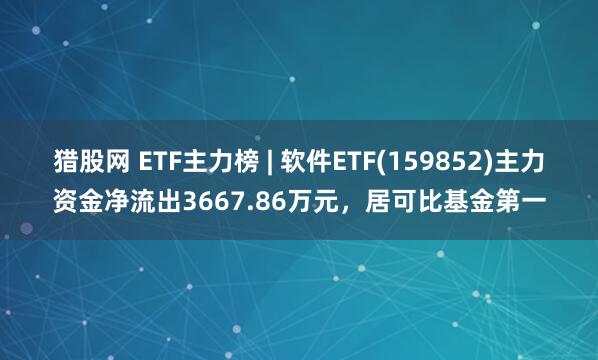猎股网 ETF主力榜 | 软件ETF(159852)主力资金净流出3667.86万元，居可比基金第一