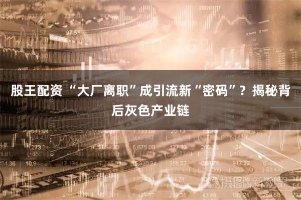 股王配资 “大厂离职”成引流新“密码”?揭秘背后灰色产业链